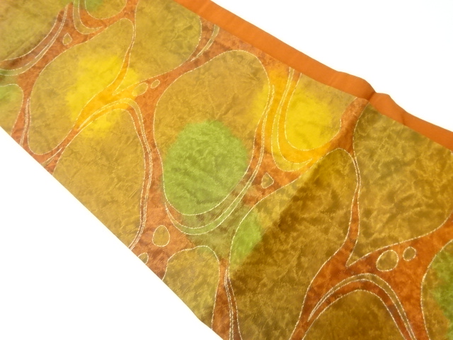 JAPANESE KIMONO / VINTAGE NAGOYA OBI / WOVEN ABSTRACT